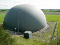 I lagertanken opbevares biogas